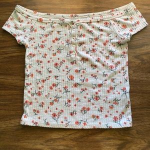 Off the shoulder shirt with flowers